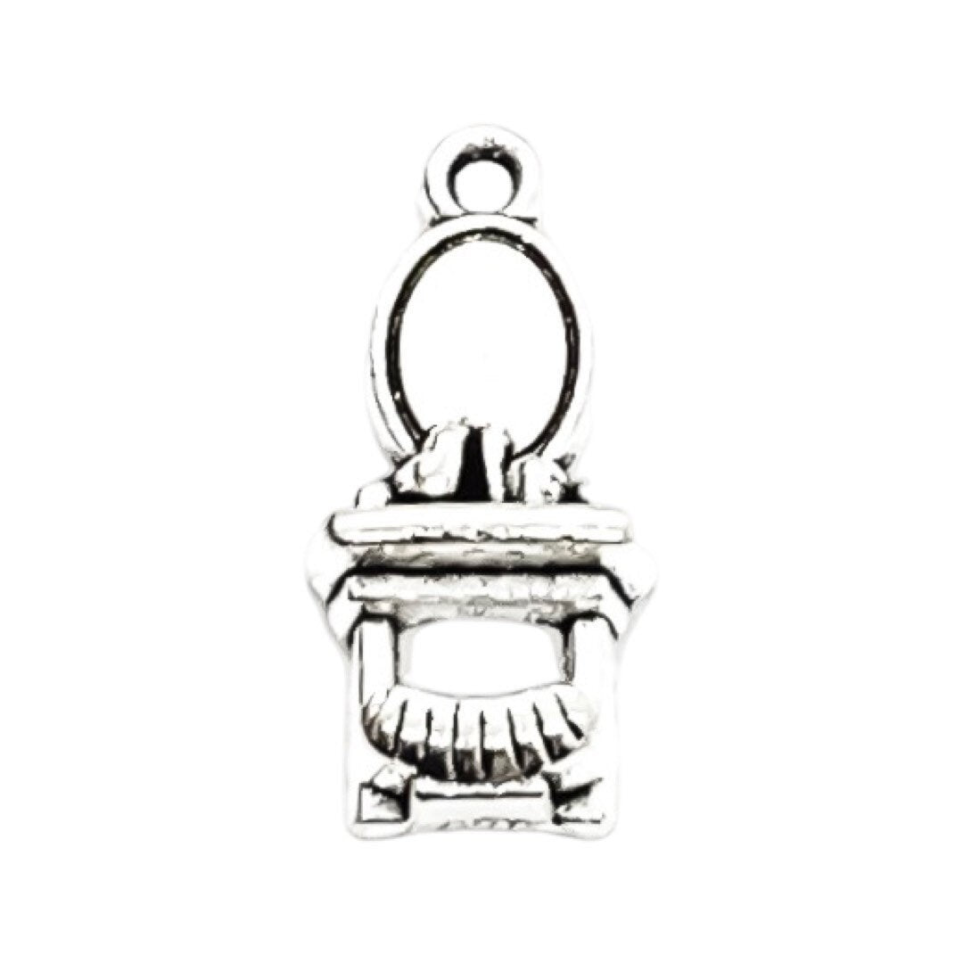 1 petit porte-clés maquillage, breloque beauté, breloque fille, breloque miroir, breloque ado, accro du shopping, cadeau pour maquilleuse