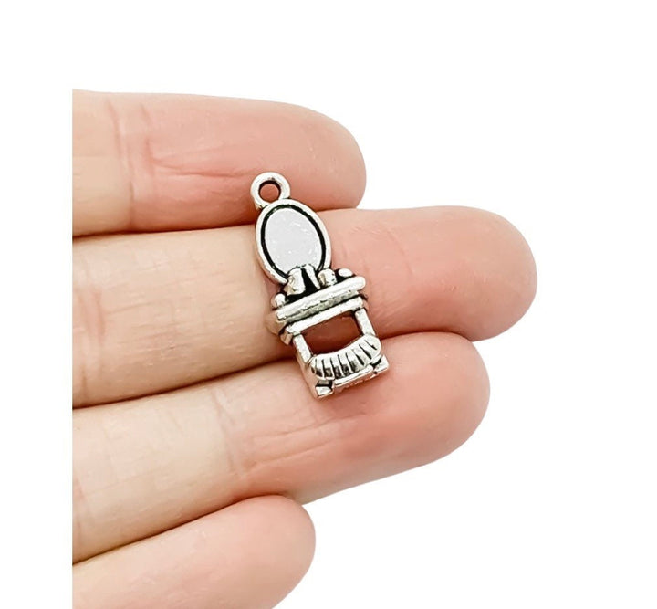1 petit porte-clés maquillage, breloque beauté, breloque fille, breloque miroir, breloque ado, accro du shopping, cadeau pour maquilleuse