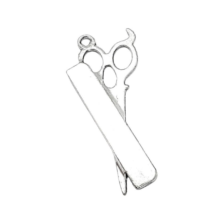 1 Breloque Styliste, Breloques Salon, Breloque Individuelle, Breloques Ciseaux et Peigne, Cadeau Coiffeuse, Breloque Girlie, Breloque Adolescente, Bijou de Cheveux
