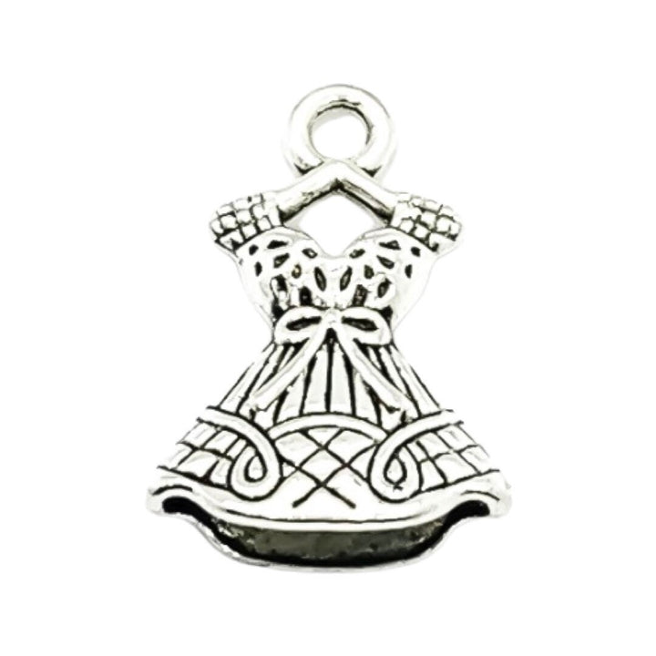 1 Tiny Dress on Hanger Charm, Clothing Charm, Girls Charms, Charm, Shopper Gift, Teen Charm, Shopaholic, Shopping Charm, Seamstress Charm