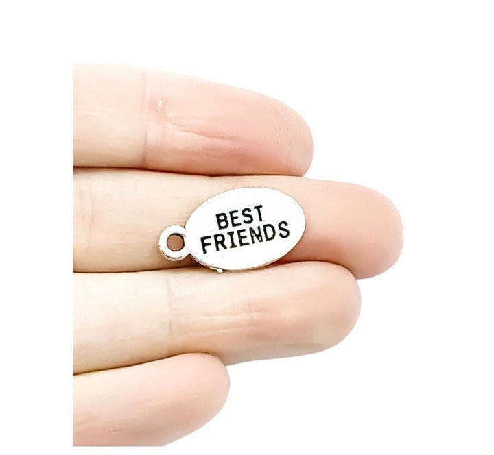 Breloque Meilleure Amie, Breloque Argent Antique, Breloque Personnalisée, Breloque BFF, Cadeau pour Meilleure Amie, Bijou d'Amitié, Breloque d'Amitié, Bijou à Créer Soi-même