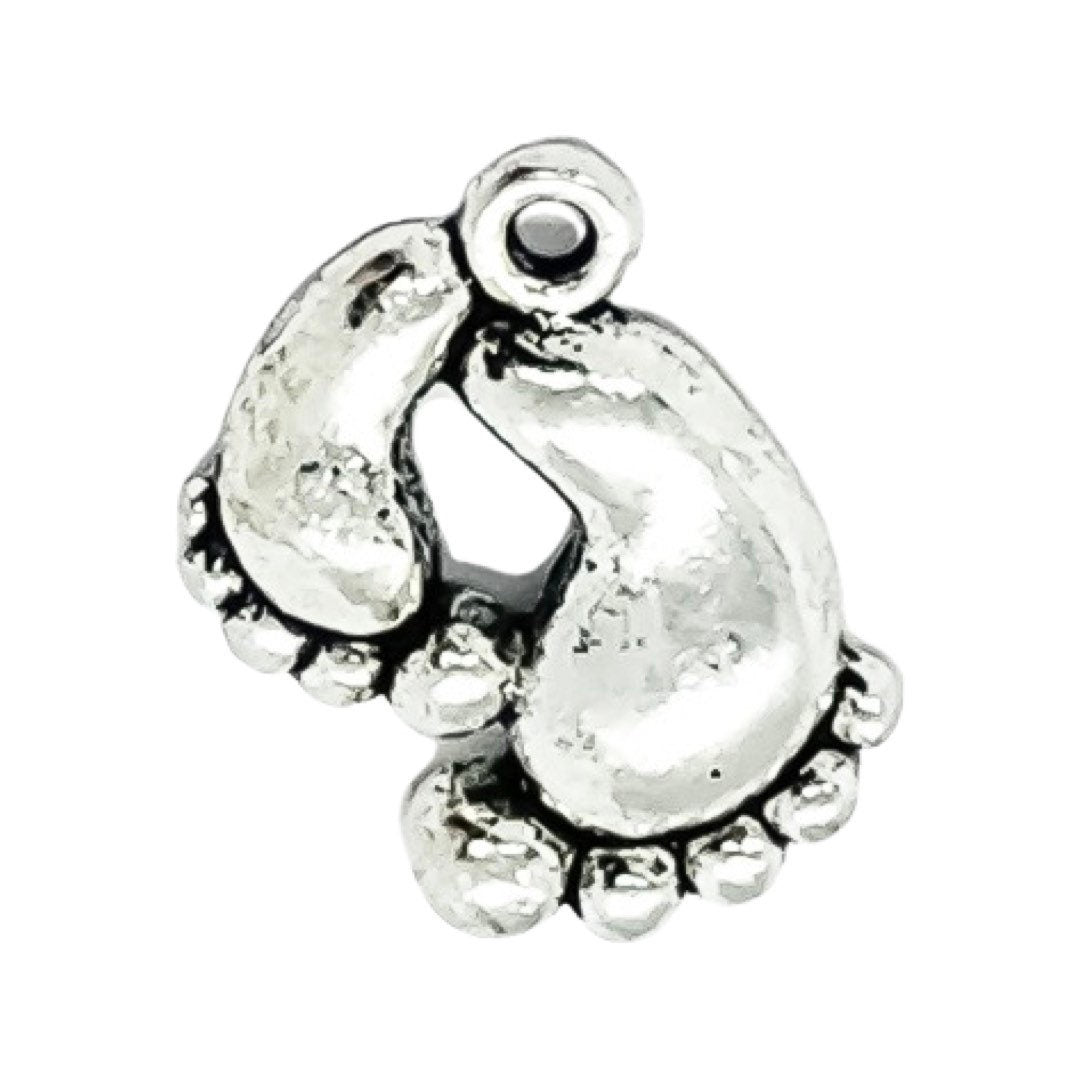 Breloque Double Empreintes de Pieds Argent, Breloques Individuelles, Breloques Bébé, Breloques Maman, Breloques Mère, Loisirs Créatifs, Breloques Mignonnes, Pendentif Bébé