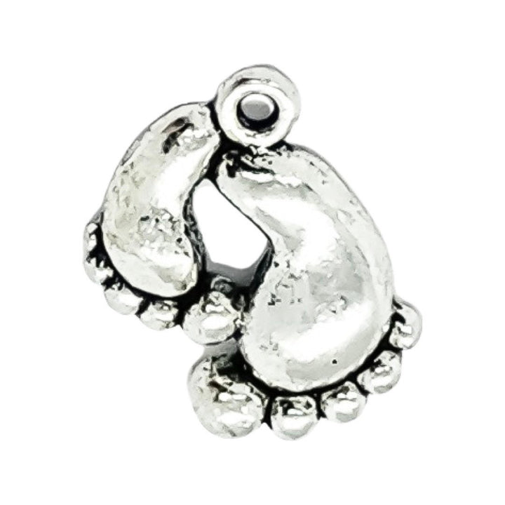 Breloque Double Empreintes de Pieds Argent, Breloques Individuelles, Breloques Bébé, Breloques Maman, Breloques Mère, Loisirs Créatifs, Breloques Mignonnes, Pendentif Bébé