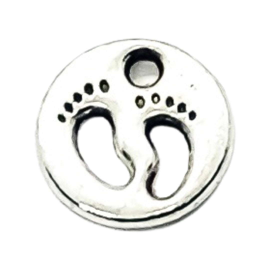Breloque Petites Empreintes de Pieds Argent, Breloques Individuelles, Breloques Bébé, Breloques Maman, Breloques Mère, Loisirs Créatifs, Breloques Mignonnes, Pendentif Bébé