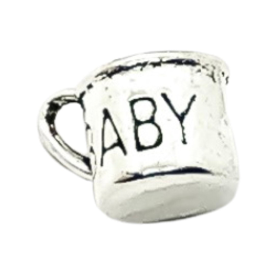 Breloque gobelet bébé argentée (1 pièce), breloques individuelles, breloques bébé, gobelet, breloques grossesse, breloques chambre d'enfant, breloques baby shower, breloque maman