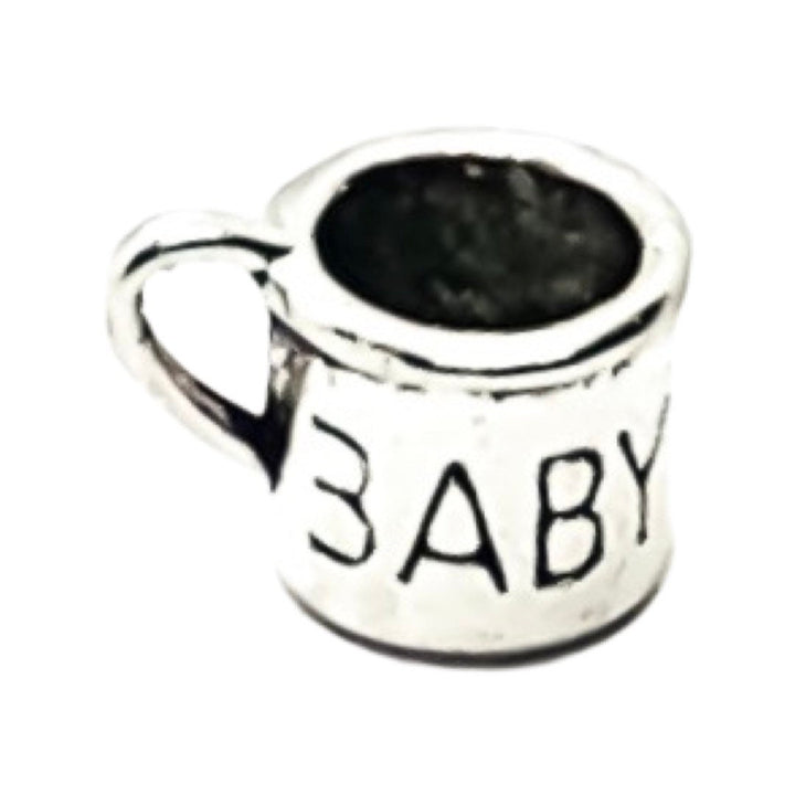 Breloque gobelet bébé argentée (1 pièce), breloques individuelles, breloques bébé, gobelet, breloques grossesse, breloques chambre d'enfant, breloques baby shower, breloque maman