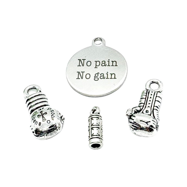 Boxing Charms Bundle, Charm Lot, Bulk, Boxing Gloves Charm, Boxing Bag Charm, Kickboxing Charm, Jewelry Findings, DIY, Stocking Stuffer