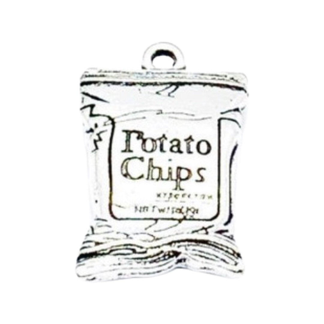 Breloque pour sachet de chips (1 pièce), Breloques individuelles, Breloques pour snacks, Breloques pour ados, Sachet de chips miniature, Breloques, Cadeau pour gourmands, Bijoux à faire soi-même