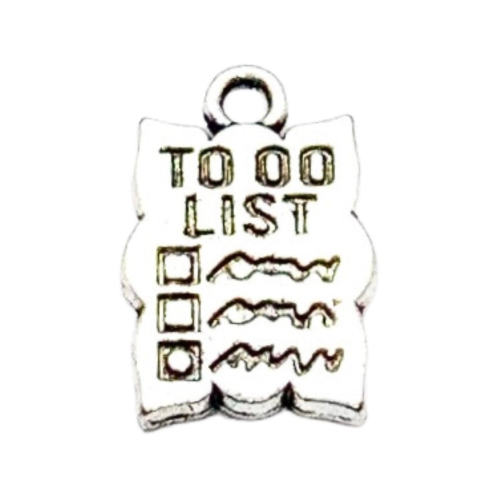 1 petit pendentif liste de choses à faire, pendentifs individuels, pendentifs de bureau, cadeau pour agenda, cadeau pour organisateur, cadeau pour travailleur indépendant, bijou à faire soi-même