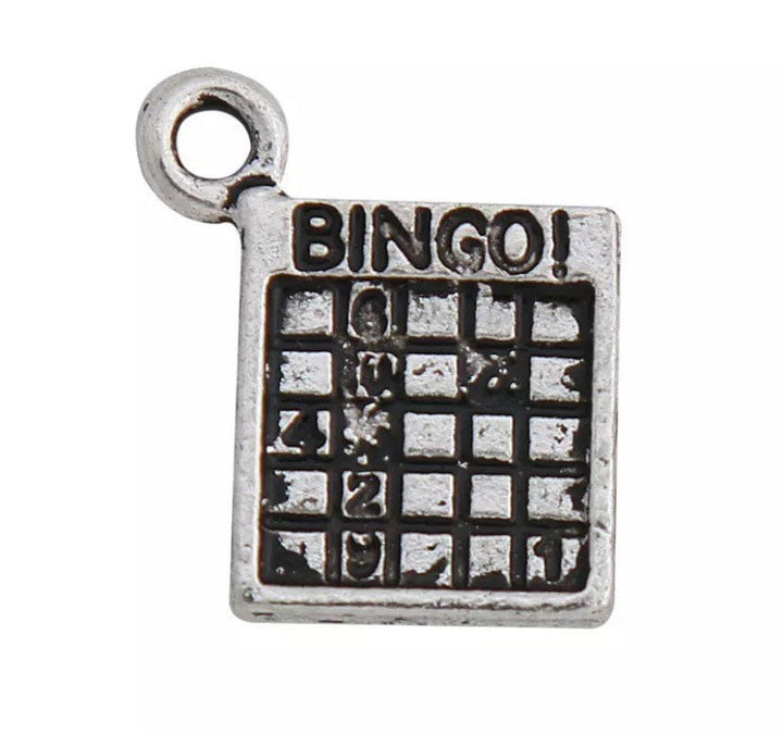 1 Breloque Carte de Bingo, Breloques de Jeu, Breloques Individuelles, Breloques de Jeu de Chance, Porte-Bonheur, Breloque Jeu de Chance, Breloque Chanceuse, Apprêts de Bijoux