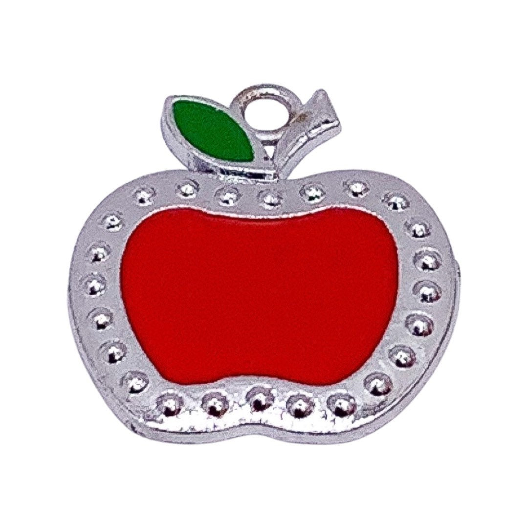 Breloque Pomme Rouge (1 pièce), Breloques individuelles, Breloques Fruits, Breloque Gourmand(e), Breloques École, Breloque Enseignant(e), Breloque Petite Pomme, Breloques Blanche-Neige