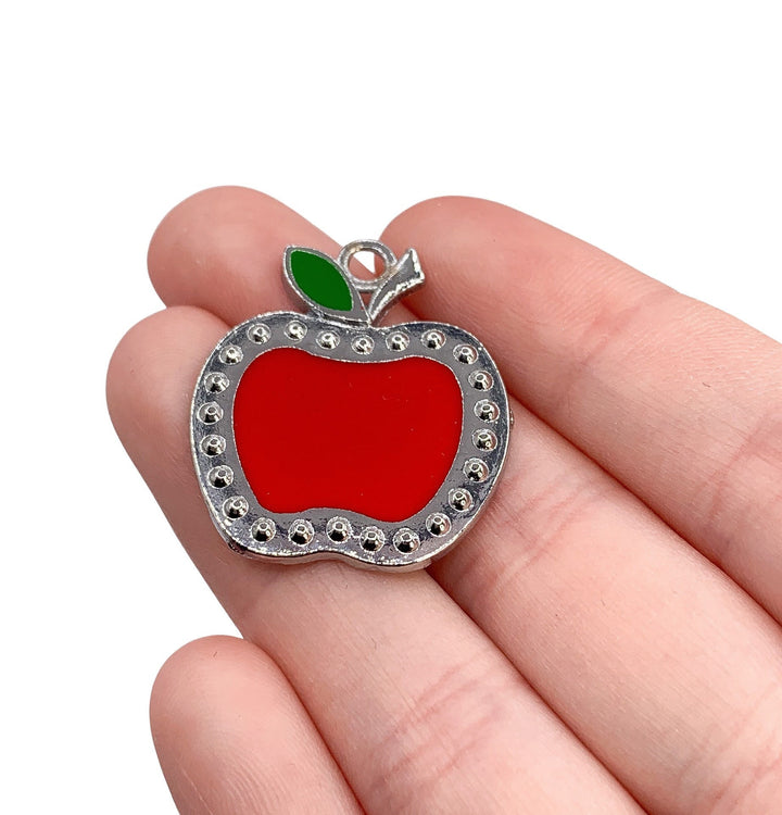 Breloque Pomme Rouge (1 pièce), Breloques individuelles, Breloques Fruits, Breloque Gourmand(e), Breloques École, Breloque Enseignant(e), Breloque Petite Pomme, Breloques Blanche-Neige