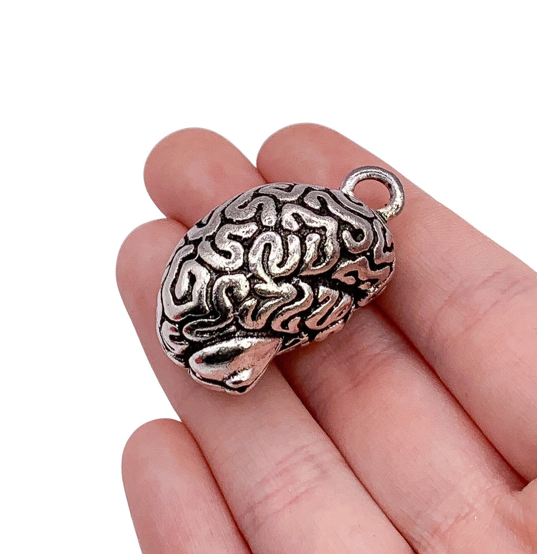 1 grande breloque cerveau, breloques individuelles, breloques anatomie, breloques biologie, breloque infirmière, breloques médecin, breloques anatomiques, apprêts pour bijoux