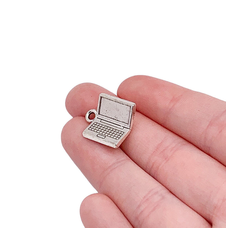 1 Mini Breloque Ordinateur Portable, Breloques Geek, Breloques Technologie, Breloques Ordinateur, Petite Breloque Ordinateur, Apprêts pour Bijoux, Bijoux à Faire Soi-même