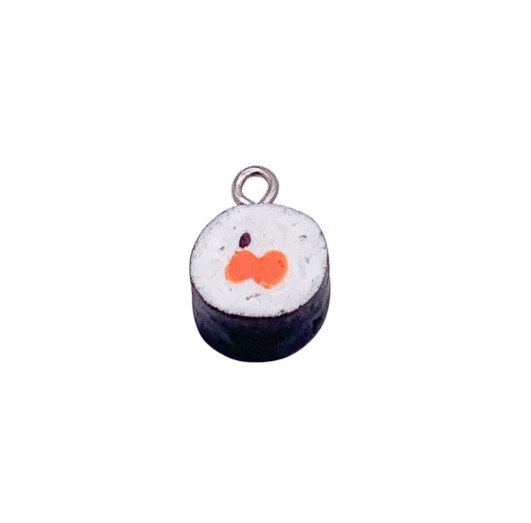 1 mini breloque sushi, pendentif sushi, breloques individuelles, breloque rouleau de sushi, breloques cuisine asiatique, breloques gourmandes, breloques cuisine orientale, bijoux à faire soi-même