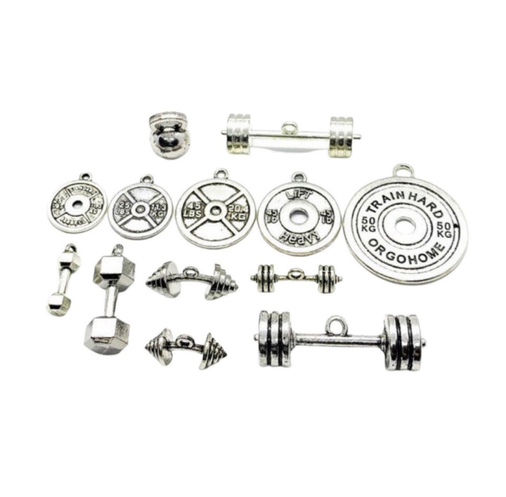 Weightlifting Charms, Fitness Charms, Bodybuilding Charms, Weightloss Charms, Gym Charms, Mini Weight Plate Charms, Stocking Stuffer for Her