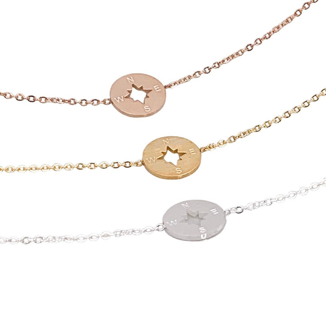 Bracelet boussole, Carte « Profitez du prochain chapitre », Bracelet délicat à chaîne boussole, Cadeau de fin d'études, Cadeau de promotion, Cadeau d'adieu