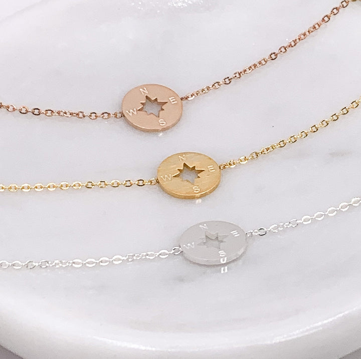 Bracelet boussole, Carte « Profitez du prochain chapitre », Bracelet délicat à chaîne boussole, Cadeau de fin d'études, Cadeau de promotion, Cadeau d'adieu