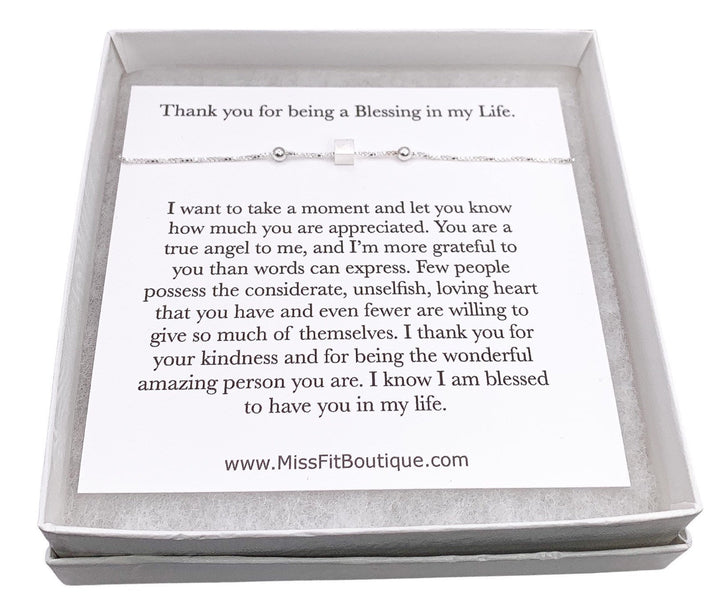 Bijou de remerciement, Bracelet petit cube, Cadeau d'une sœur, Carte « Comme une mère pour moi », Cadeau pour une belle-mère, Cadeau pour la fête des mères, Cadeau de gratitude