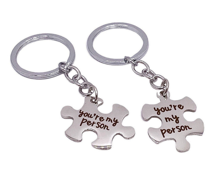 Ensemble de 2 porte-clés « Tu es ma personne », porte-clés puzzle à emboîter, cadeau pour meilleures amies, porte-clés d'amitié, cadeau pour amies à distance