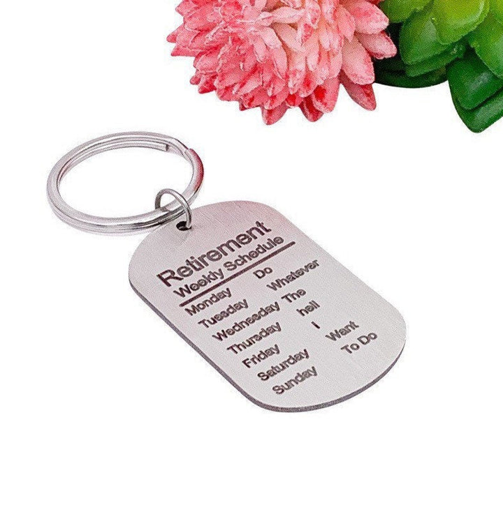 Porte-clés Retraite, Cadeau pour un ami retraité, Cadeau pour une fête de départ à la retraite, Cadeau de retraite humoristique, Cadeau unisexe, Cadeau pour un collègue, Programme de retraite