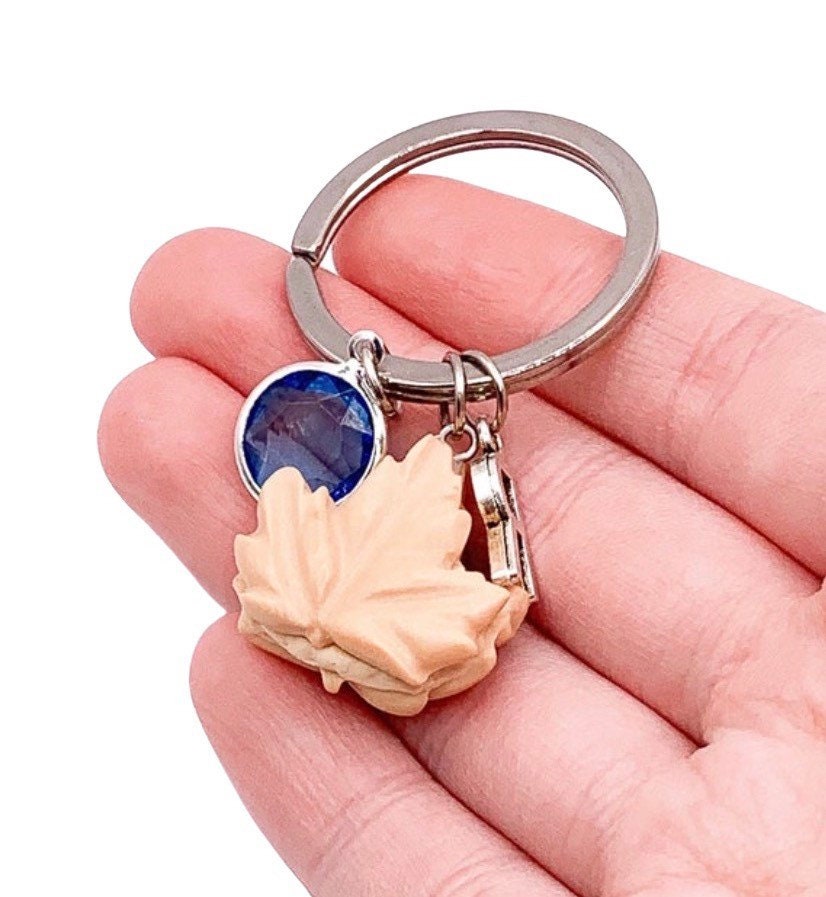 Porte-clés biscuit, Porte-clés feuille d'érable, Cadeau mignon, Passionné(e) de pâtisserie, Porte-clés unique, Breloque biscuit miniature, Cadeau gourmand, Porte-clés gourmand