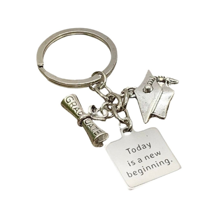 Graduation Keychain, Today is a New Beginning Quote, 2026 Grad Gift for Her, College Graduate Gift, Gift for Son