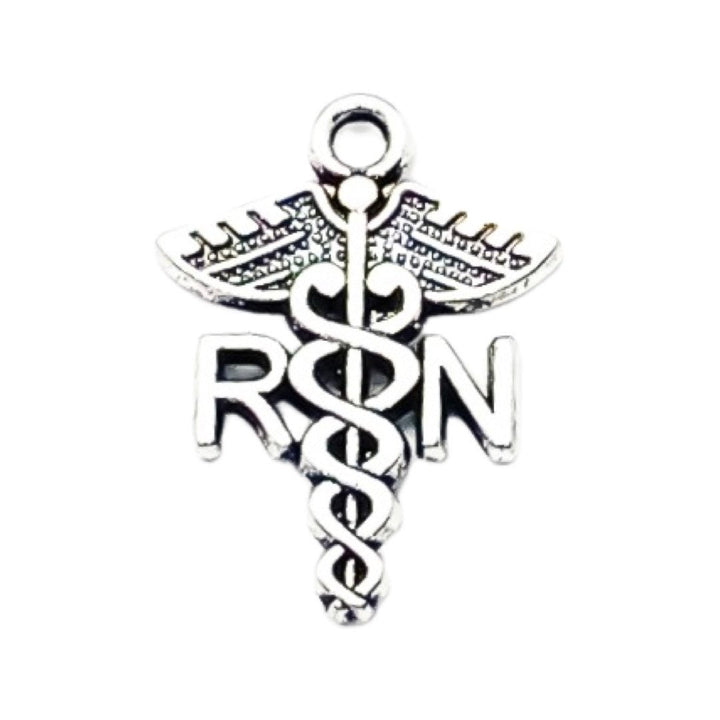 1 Breloque Caducée Argent, Breloques individuelles, Breloque MD, Breloque Symbole Médical, Breloques Soins Infirmiers, Kinésithérapeute, Breloques Médicales, Médecin