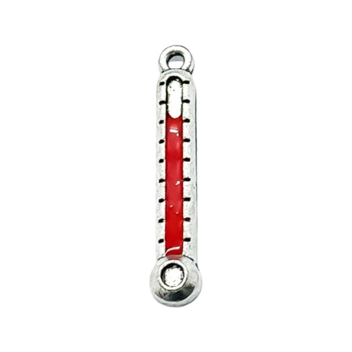 1 Breloque Thermomètre Rouge, Breloques Individuelles, Breloques Médicales, Breloque Bien-être, Breloques Médecin, Breloques Température, Apprêts, Création de Bijoux, DIY