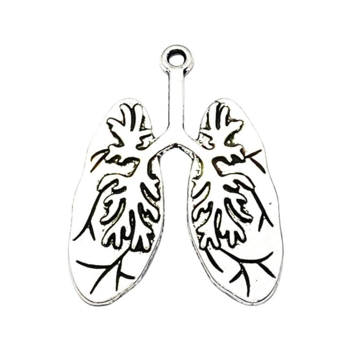 Breloque Poumons (1 pièce), Breloques individuelles, Breloques Anatomie, Breloques Biologie, Breloque Poumons anatomiques, Breloques Médecin, Cancer du poumon, Fibrose kystique, À faire soi-même
