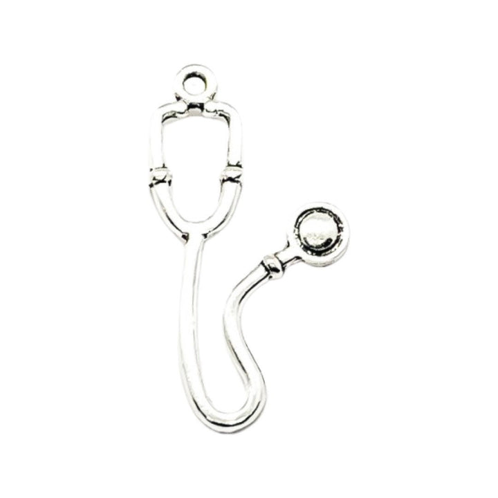 Breloque stéthoscope argentée (1 pièce), breloque individuelle, breloque médicale, breloque infirmière, breloque médecin, breloque étudiante infirmière, cadeau infirmière, création DIY