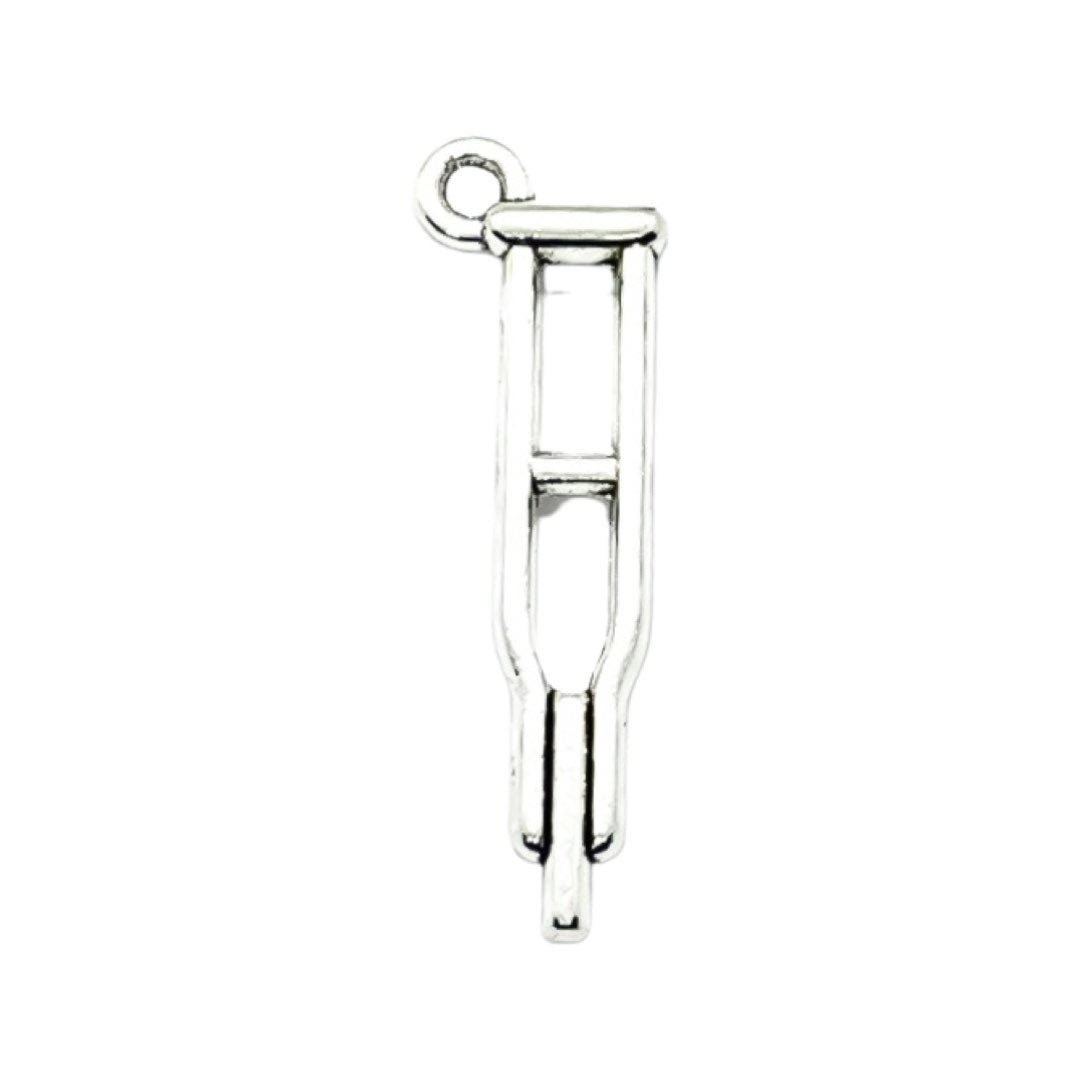 Breloque béquille, Breloques individuelles, Breloques médicales, Breloque infirmière, Breloques médecin, Breloque os cassé, Prompt rétablissement, Apprêts pour bijoux