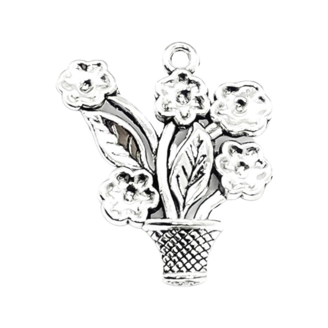 1 Breloque Pot de Fleurs, Breloques de Jardinage, Cadeau pour Fleuriste, Breloques de Jardin, Breloques Florales, Breloque Paysage, Breloque Jardin d'Après, Breloques de Printemps, Breloques d'Été