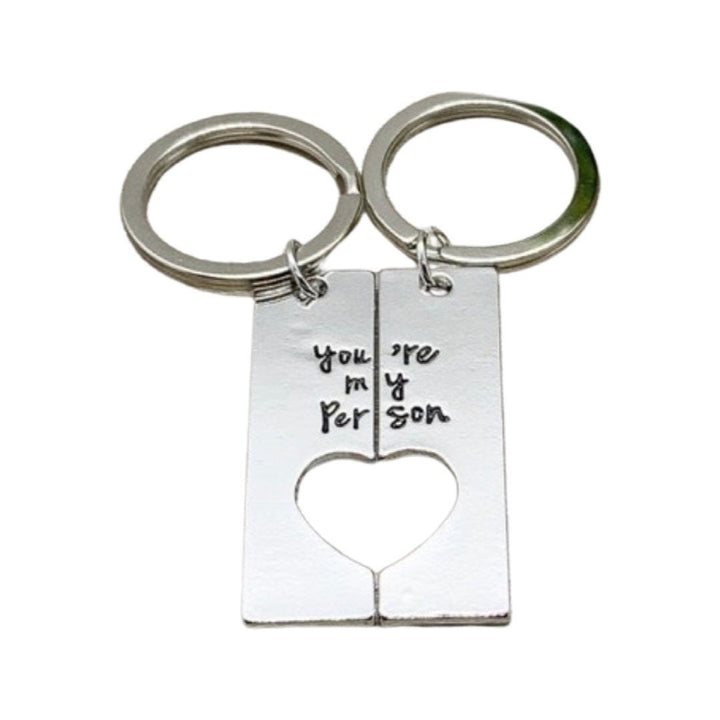 Ensemble de 2 porte-clés assortis « Tu es ma personne », porte-clés cœur entrelacés, cadeaux d'amitié personnalisés, cadeau pour petite amie, cadeau pour sœur