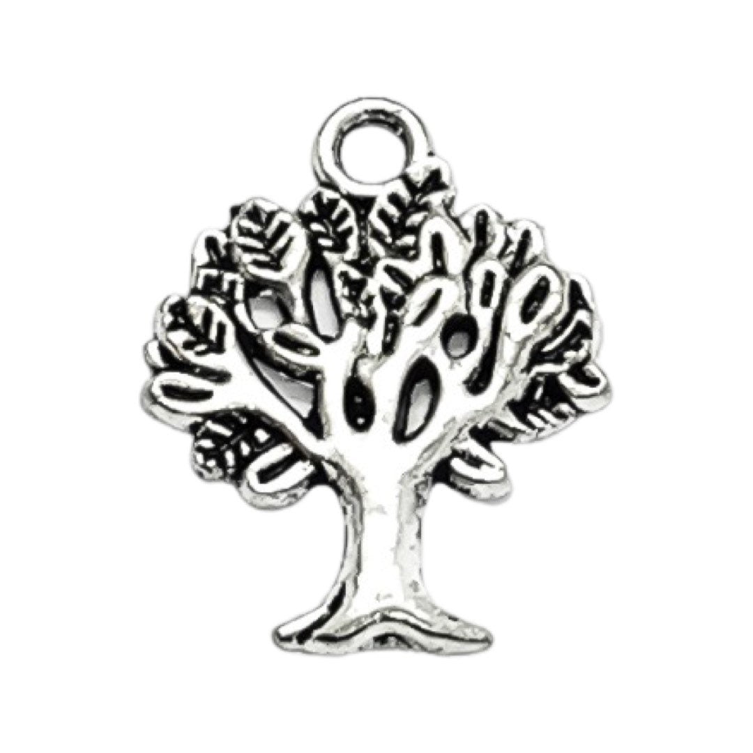1 Breloque Arbre Argentée, Breloque Jardinage, Breloque Amoureux des Arbres, Plantes, Cadeau pour Jardinier, Breloques de Jardin, Breloques Nature, Naturiste, Breloques d'Atelier