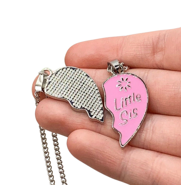 Ensemble de colliers « Grande Sœur et Petite Sœur » pour 2 personnes, pendentifs cœur brisé, bijoux assortis pour sœurs, collier pour sœurs, cadeau de Noël pour sœurs