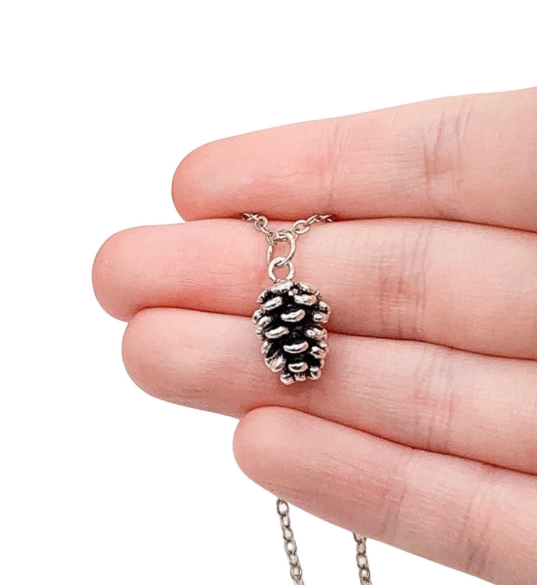 Tiny Pinecone Necklace, Fall Jewelry, Autumn Necklace, Rustic Woodland Pendant, Simple Everyday Necklace, Nature Inspired Jewelry for Her