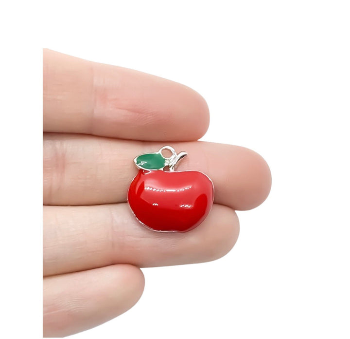 Breloque Pomme Rouge (1 pièce), Breloques individuelles, Breloques Fruits, Breloque Gourmand(e), Breloques École, Breloque Enseignant(e), Breloque Petite Pomme, Breloques Blanche-Neige