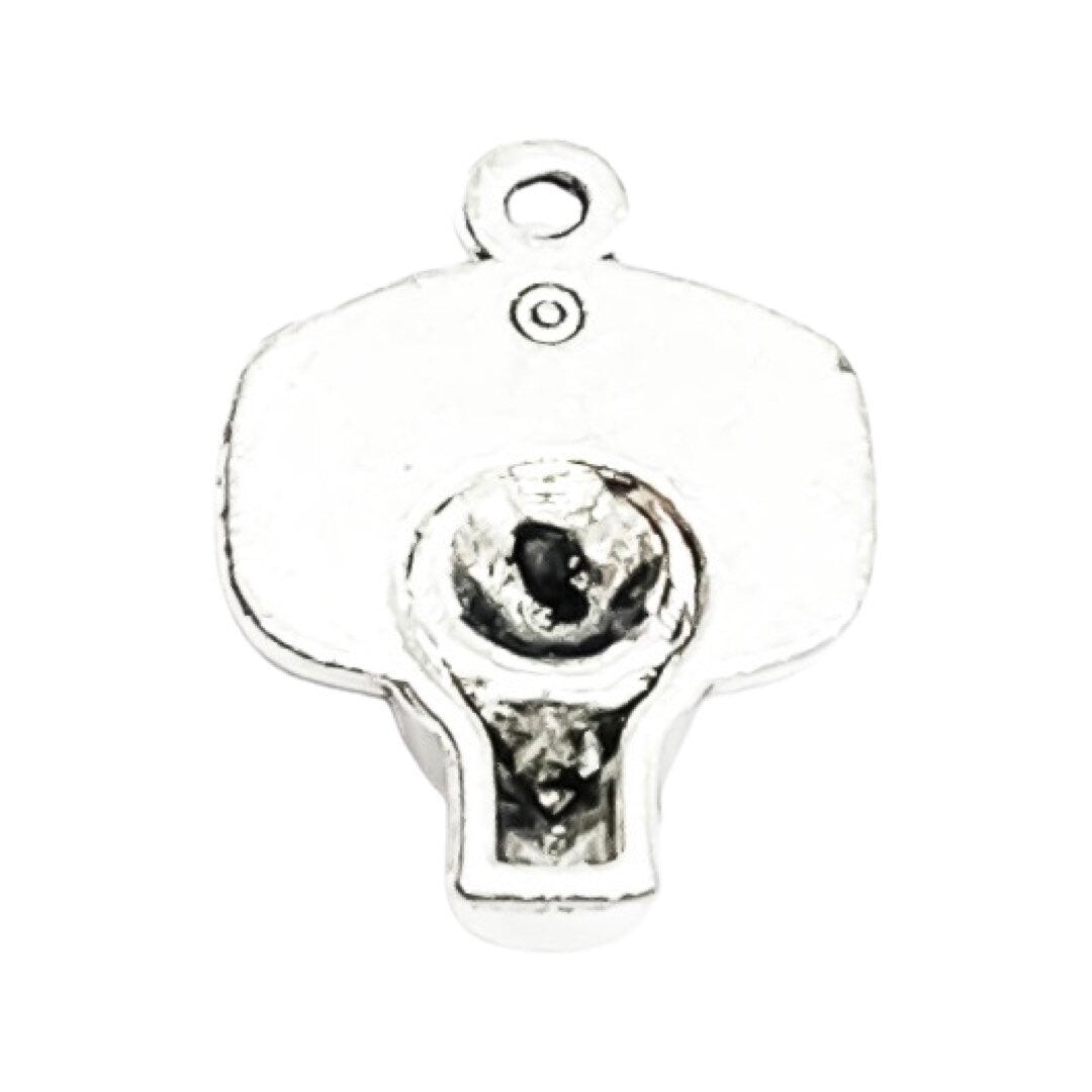 1 Tiny Basketball Net Charm Silver, Basketball Player Charm, Individual Charm, Sport Charms, Gift for Team Coach, Basketball Jewelry, DIY