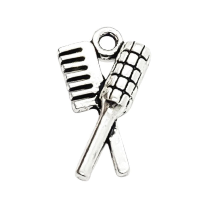 Breloque peigne et brosse à cheveux, breloque salon de coiffure, breloque individuelle, cadeau coiffeur, breloque girly, breloque adolescente, cadeau pour coiffeuse