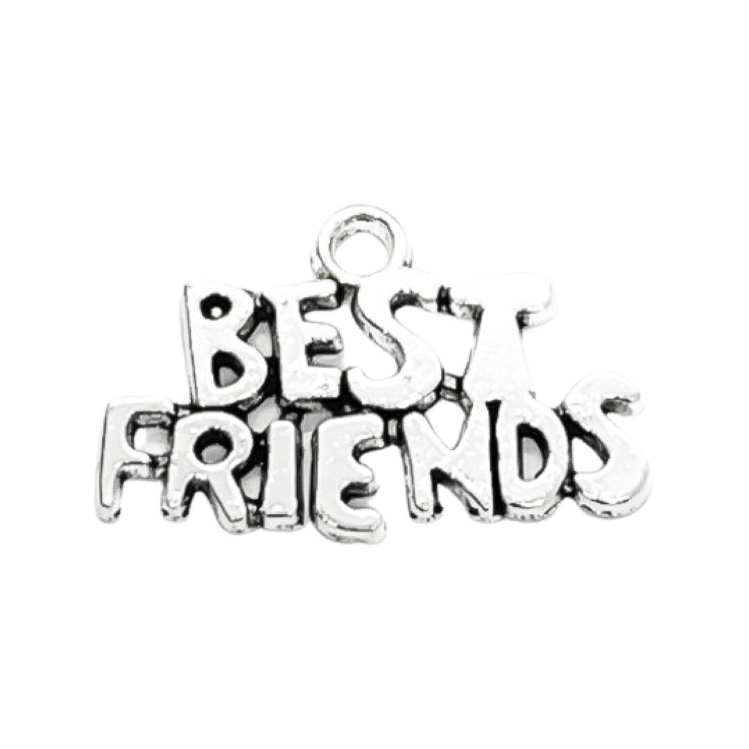 Breloque Meilleure Amie, Breloque Argent Antique, Breloque Personnalisée, Breloque BFF, Cadeau pour Meilleure Amie, Bijou d'Amitié, Breloque d'Amitié, Bijou à Créer Soi-même