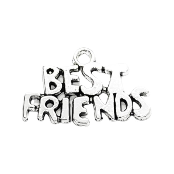 Breloque Meilleure Amie, Breloque Argent Antique, Breloque Personnalisée, Breloque BFF, Cadeau pour Meilleure Amie, Bijou d'Amitié, Breloque d'Amitié, Bijou à Créer Soi-même