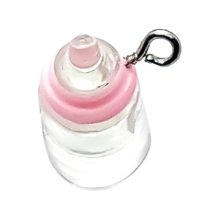 1 breloque biberon rose, breloques individuelles, breloques bébé, breloques grossesse, breloques chambre d'enfant, breloques baby shower, breloque maman, loisirs créatifs