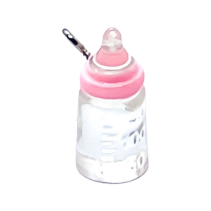 1 breloque biberon rose, breloques individuelles, breloques bébé, breloques grossesse, breloques chambre d'enfant, breloques baby shower, breloque maman, loisirs créatifs