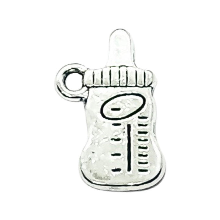 Breloque biberon argentée (1 pièce), breloques individuelles, breloques bébé, breloques grossesse, breloques chambre d'enfant, breloques baby shower, breloque maman, loisirs créatifs