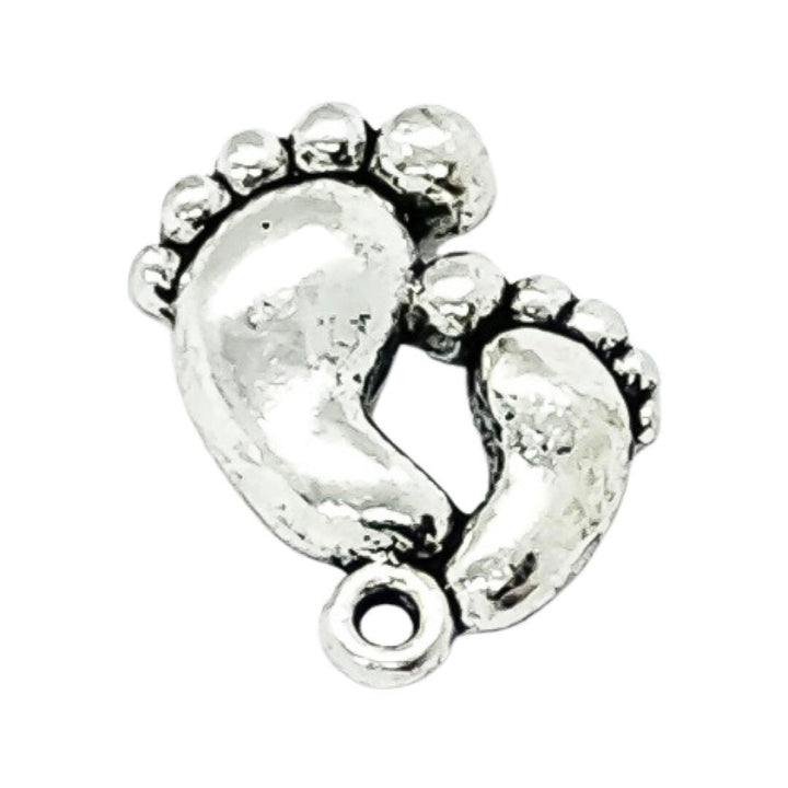 Breloque Double Empreintes de Pieds Argent, Breloques Individuelles, Breloques Bébé, Breloques Maman, Breloques Mère, Loisirs Créatifs, Breloques Mignonnes, Pendentif Bébé