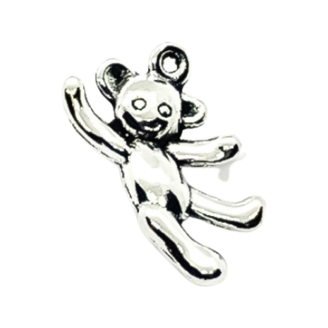 1 Breloque Ours en Peluche Argentée, Breloques Individuelles, Breloques Bébé, Breloques Jouet, Breloques Ours en Peluche, Loisirs Créatifs, Breloques Mignonnes, Pendentifs Enfants
