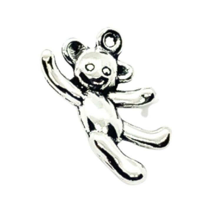 1 Breloque Ours en Peluche Argentée, Breloques Individuelles, Breloques Bébé, Breloques Jouet, Breloques Ours en Peluche, Loisirs Créatifs, Breloques Mignonnes, Pendentifs Enfants