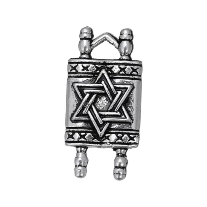 1 petit pendentif Torah, pendentif pour fête juive, pendentif étoile de David argenté, pendentif Hanoukka, cadeau de Bat Mitzvah, pendentif biblique, cadeau religieux