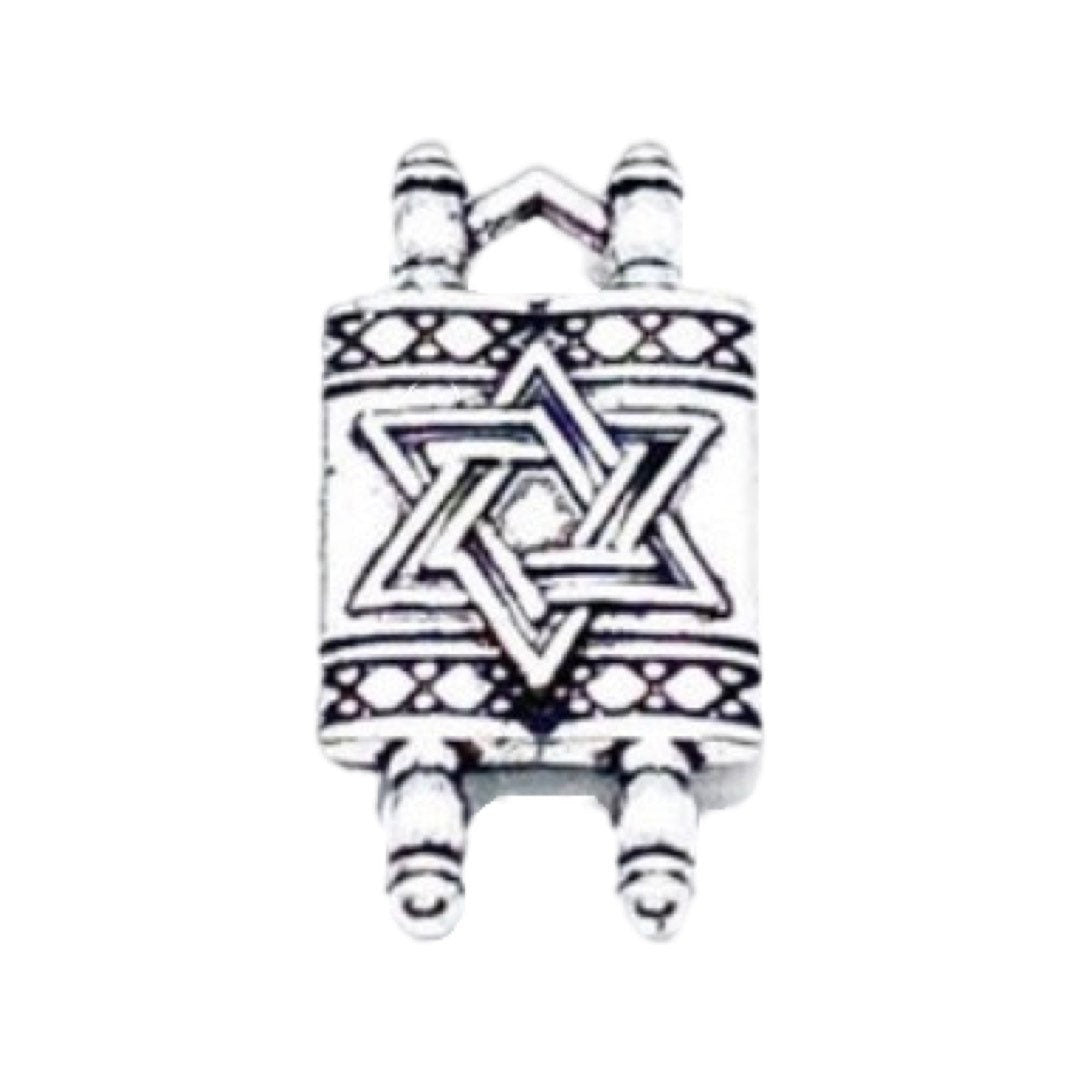 1 petit pendentif Torah, pendentif pour fête juive, pendentif étoile de David argenté, pendentif Hanoukka, cadeau de Bat Mitzvah, pendentif biblique, cadeau religieux